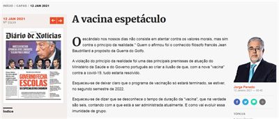 Jorge Penedo escreve sobre vacinação no DN