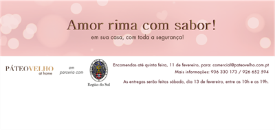 Menu «Amor rima com sabor!» do Páteo Velho