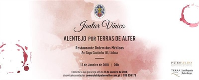 Jantar vínico Alentejo por Terras de Alter